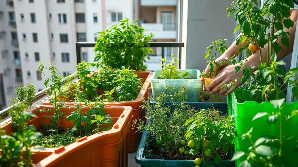 Sustentabilidade e benefícios urbanos da horta urbana em garrafas